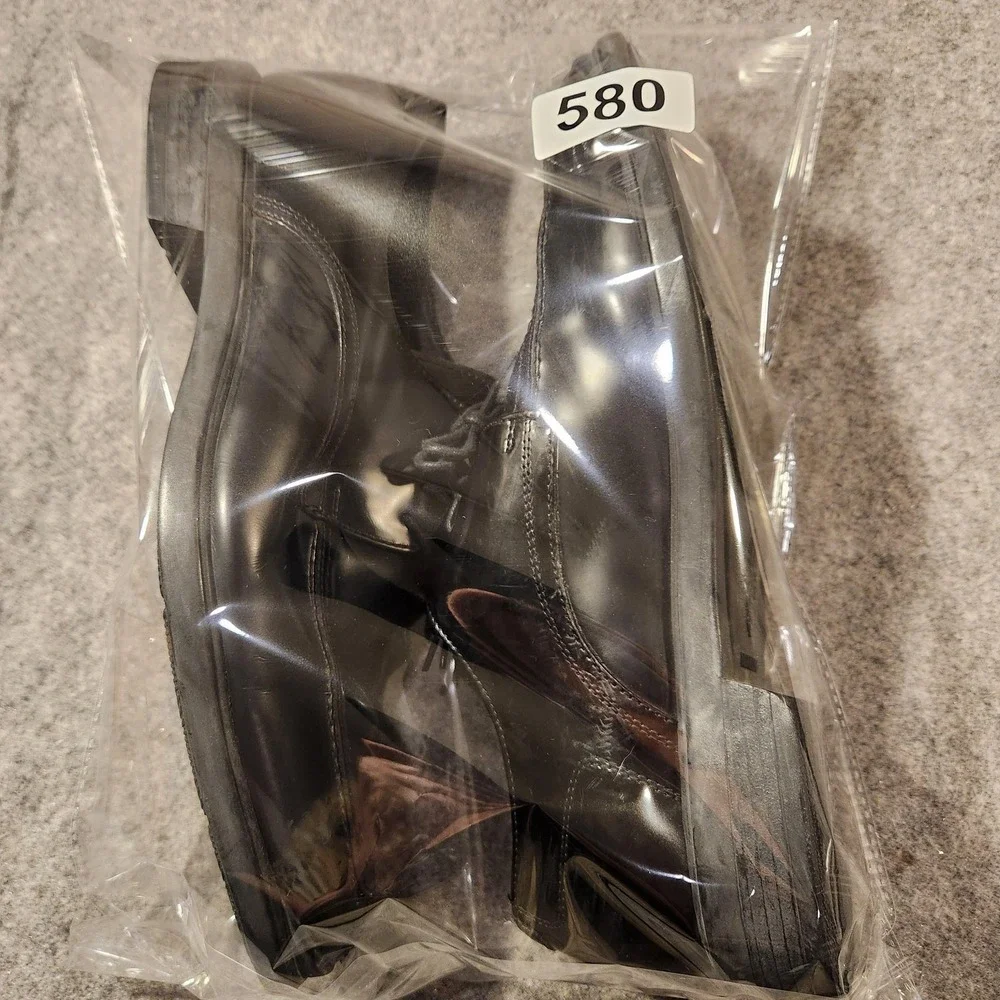 Cole Haan Shoes Mens Size 9.5 Black Leather Derby Apron Dress C10596‎